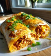 cheesy garlic chicken wraps