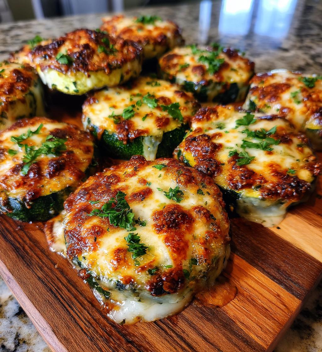 cheesy garlic zucchini steaks