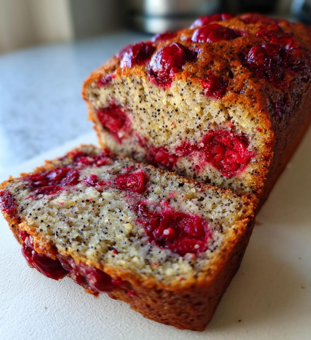 cherry almond poppyseed quick bread