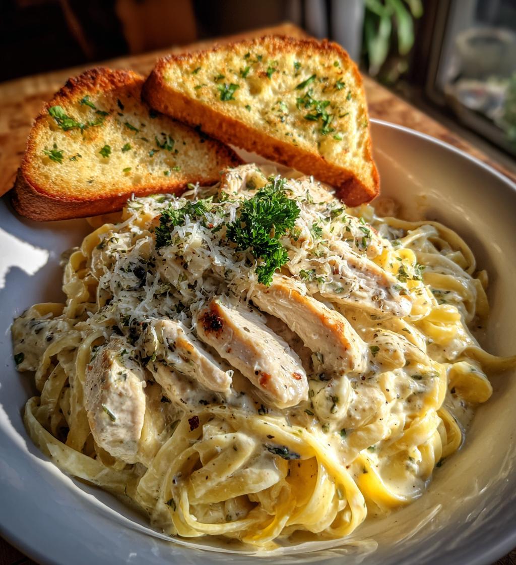 chicken alfredo garlic bread - detail 1