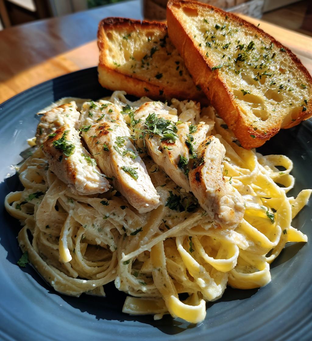 chicken alfredo garlic bread