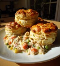 chicken pot pie with biscuits