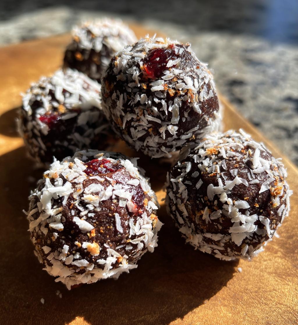 chocolate cherry coconut truffles