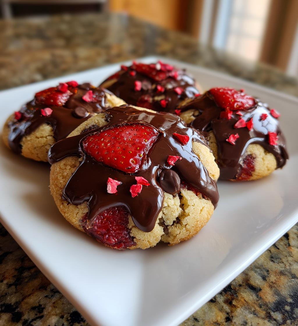 chocolate covered strawberry cookies perfect for your sweetheart