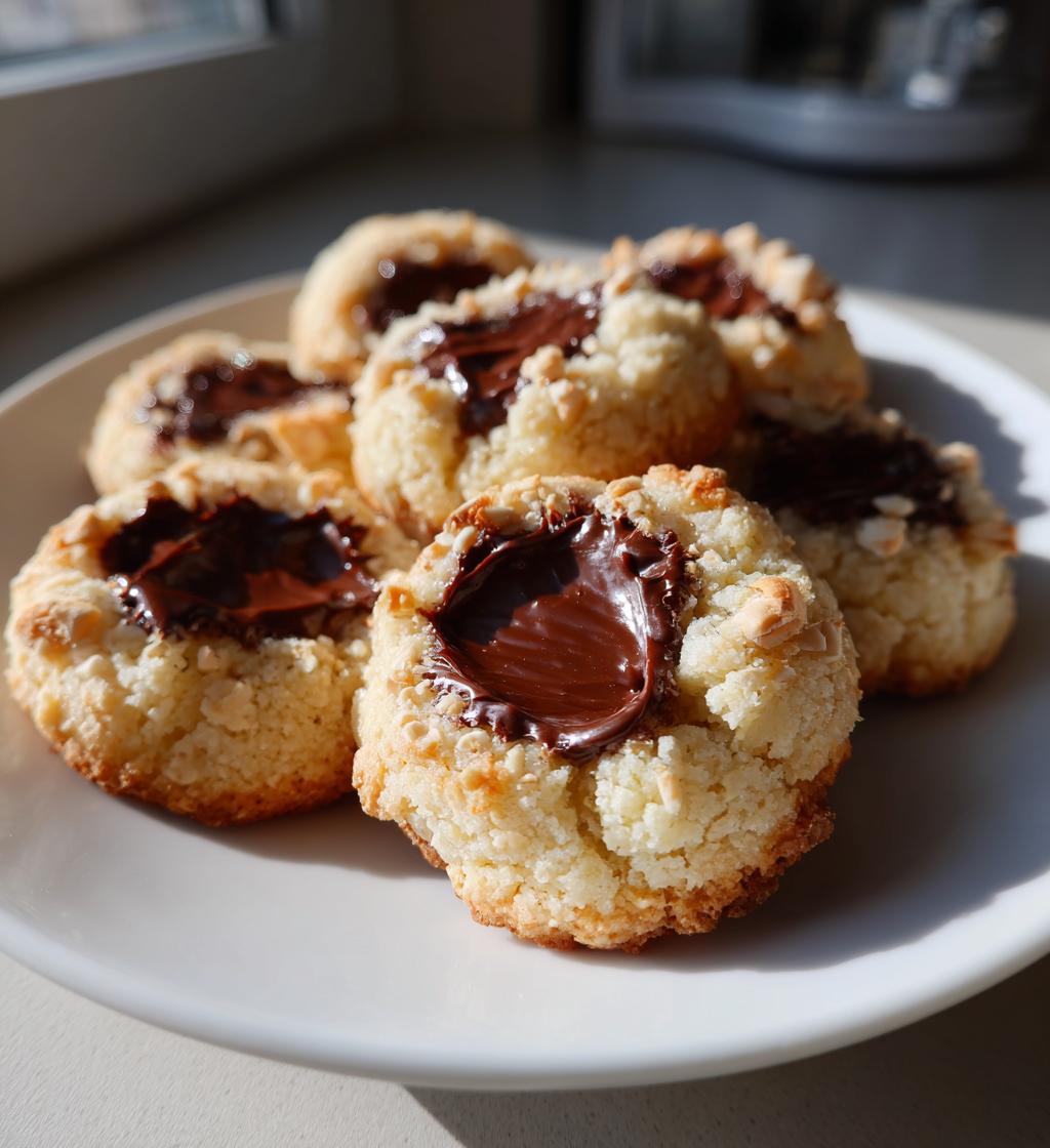 chocolate hazelnut thumbprint cookies - detail 1