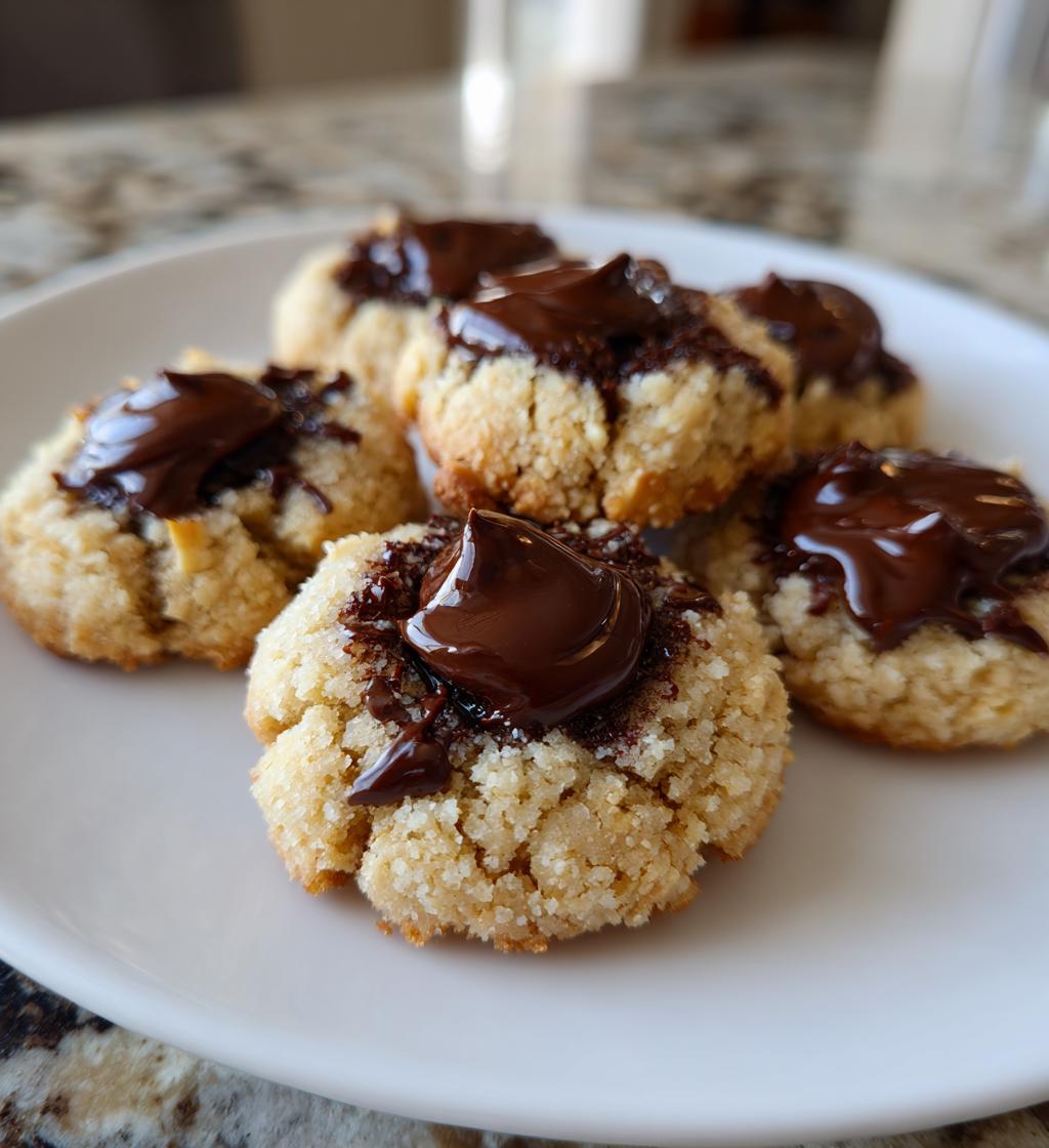 chocolate hazelnut thumbprint cookies