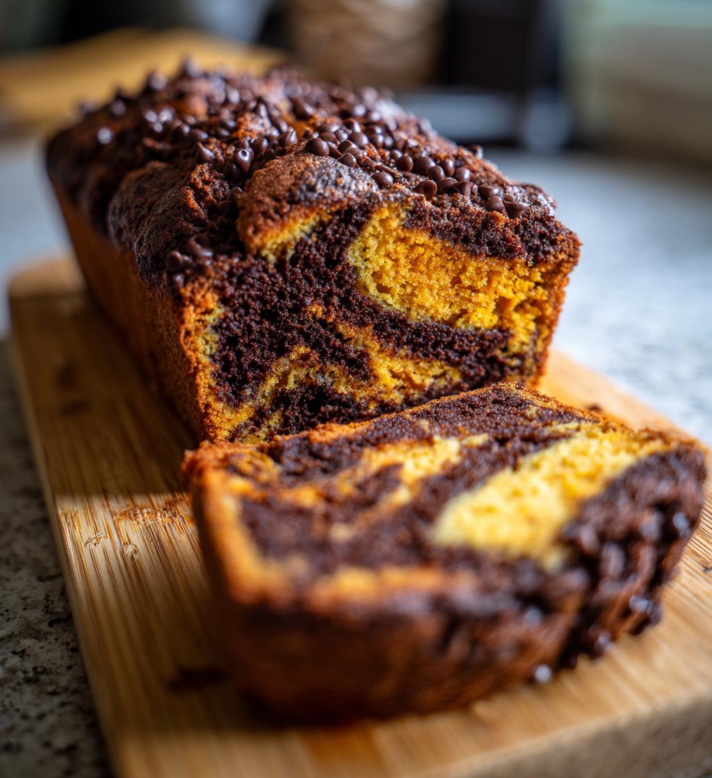 chocolate marble pumpkin bread - detail 1