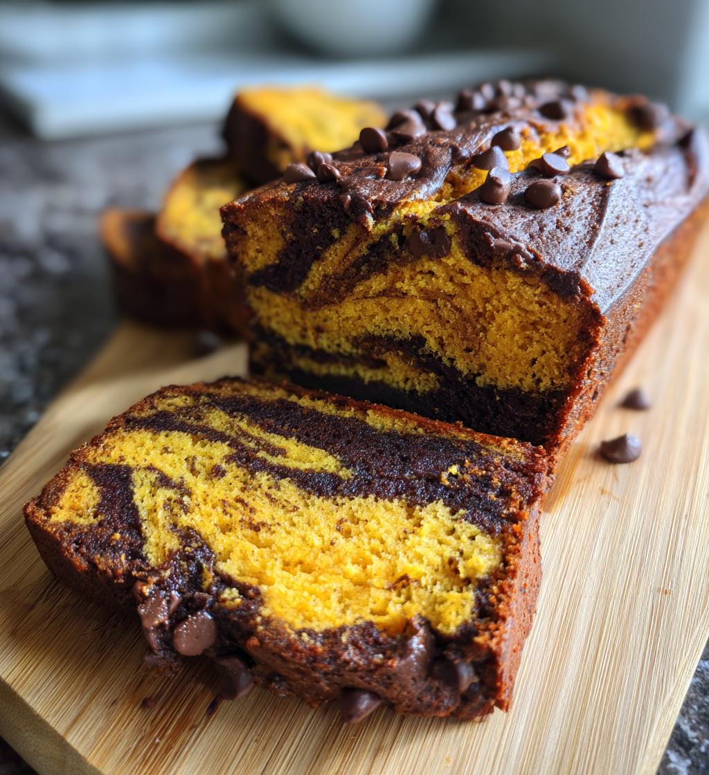 chocolate marble pumpkin bread