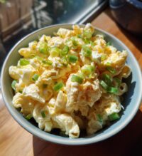 creamy deviled egg pasta salad
