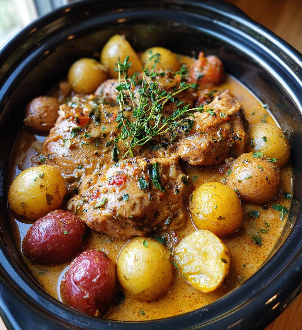 crockpot garlic parmesan chicken and potatoes for busy weeknights