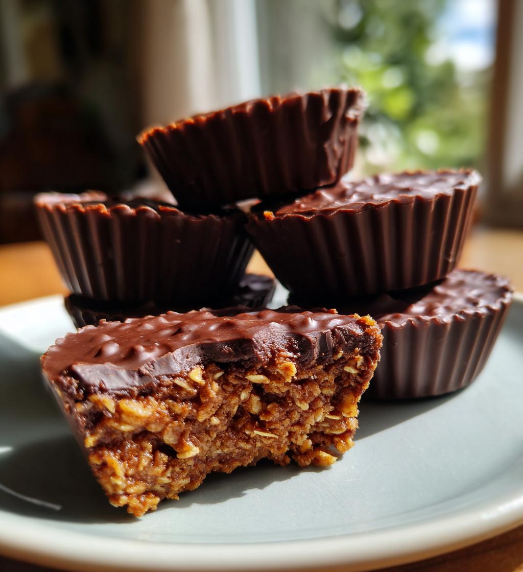 decadent dark chocolate oatmeal cups - detail 1