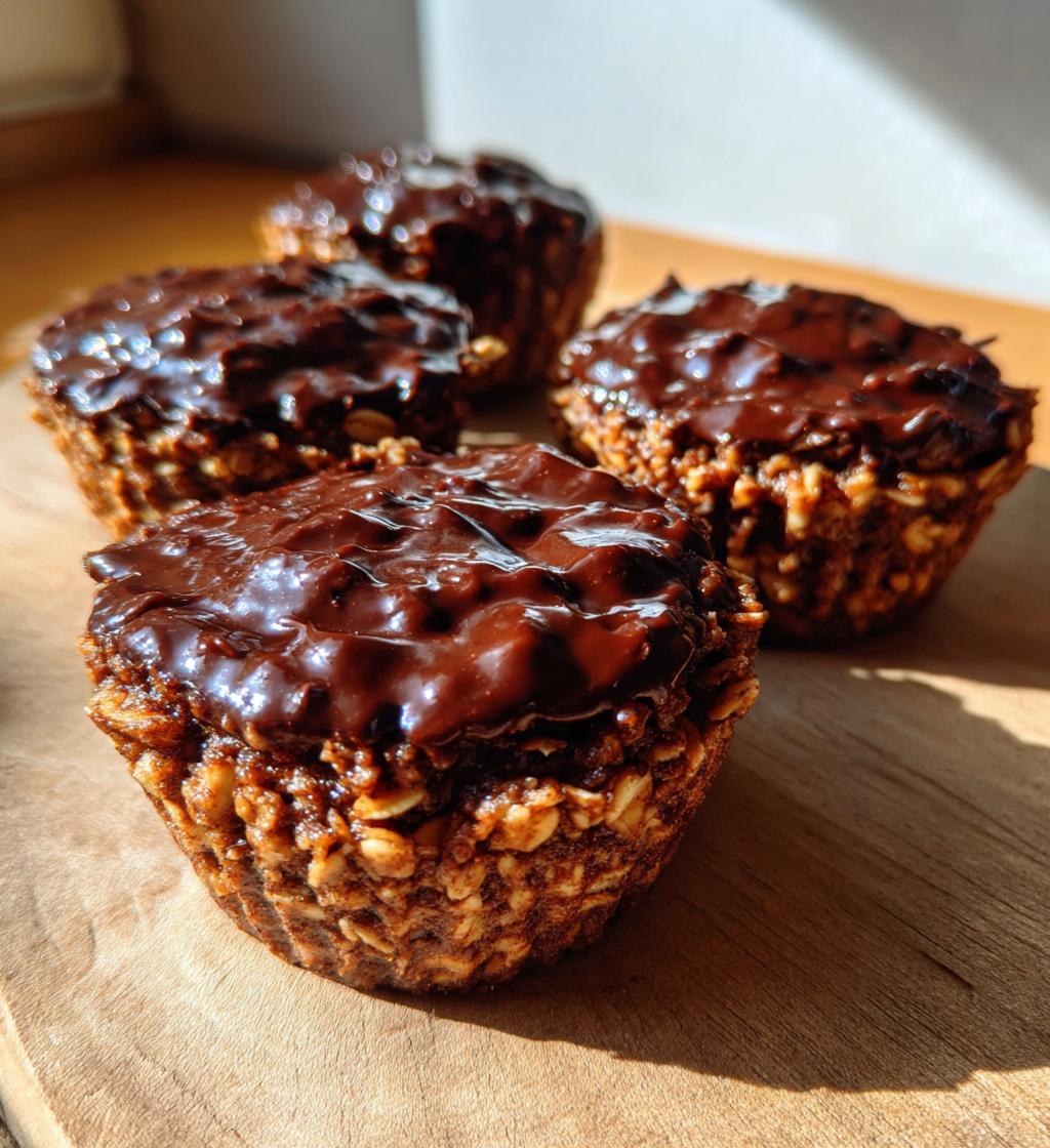 decadent dark chocolate oatmeal cups