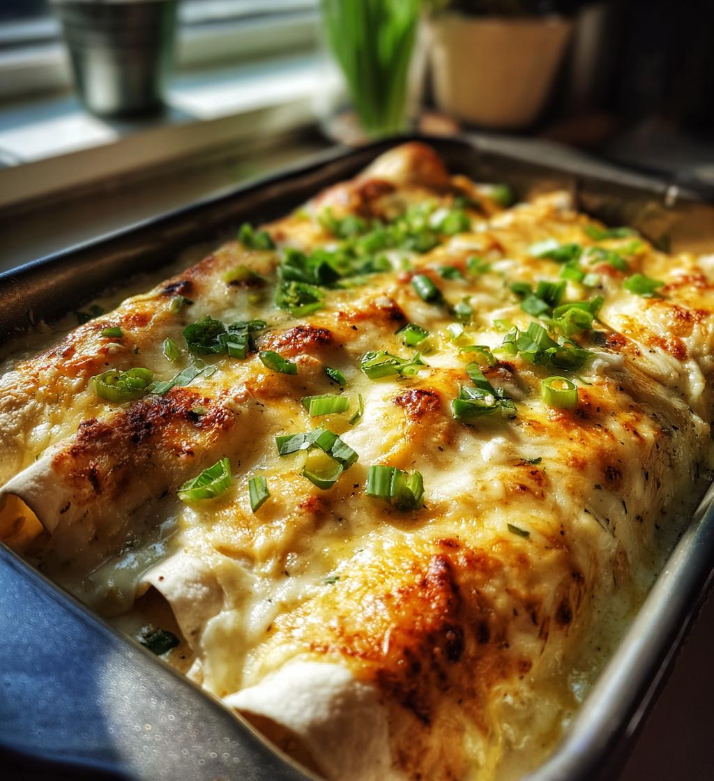 easy creamy white chicken enchiladas