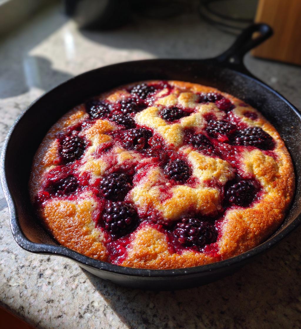 easy skillet blackberry cobbler - detail 1