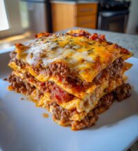 easy taco lasagna