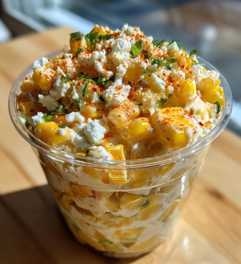 elote en vaso corn in a cup