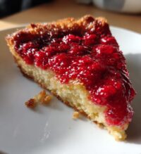 flourless almond cake with raspberry sauce
