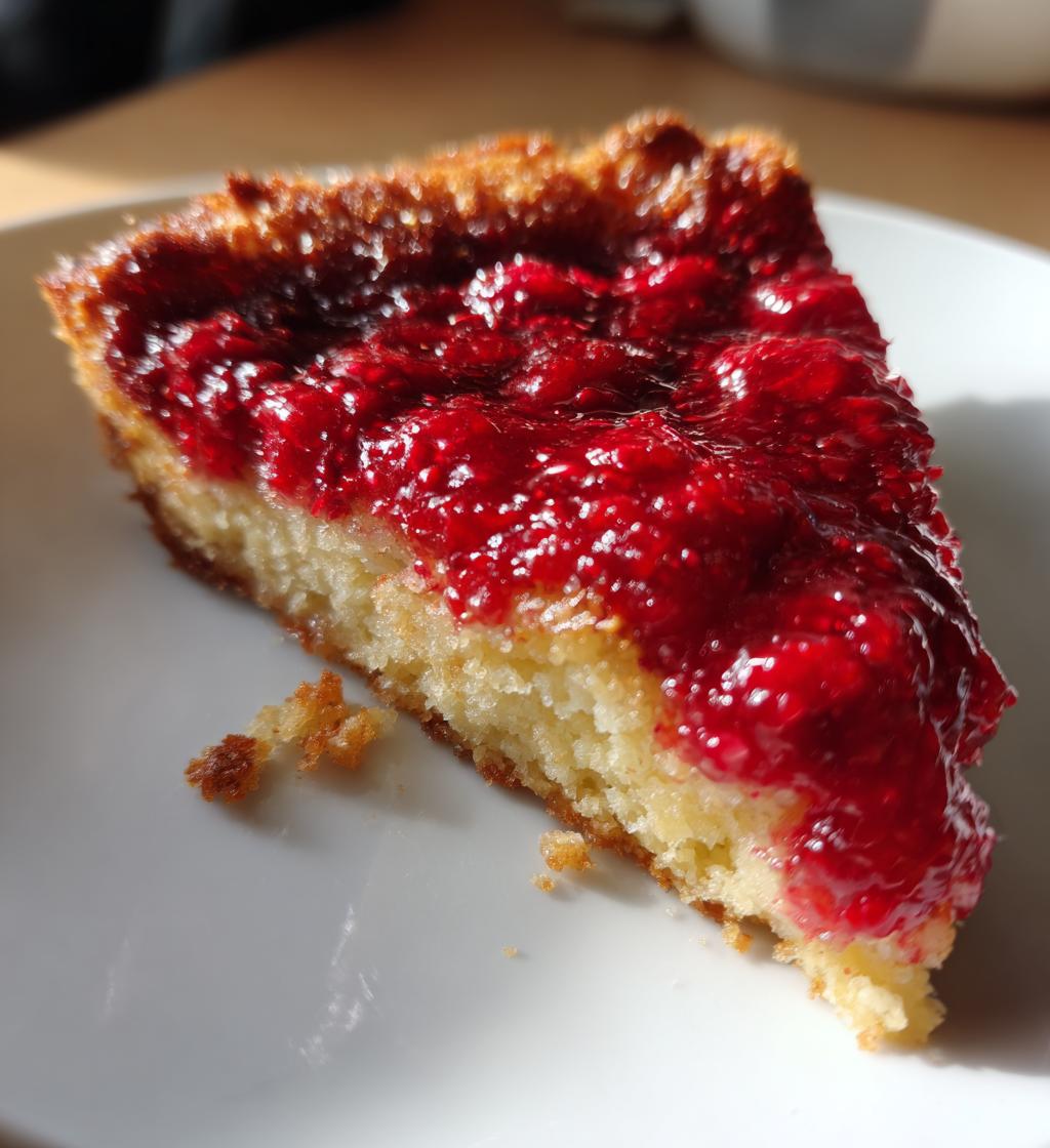 flourless almond cake with raspberry sauce