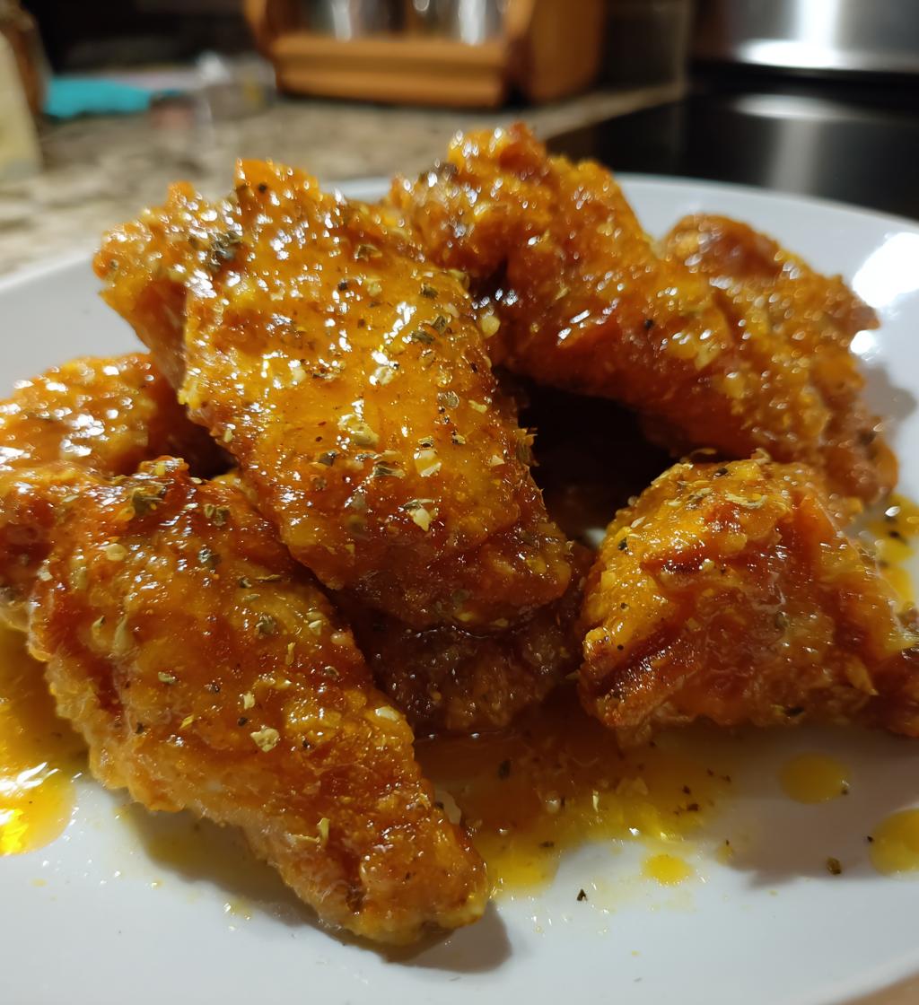 fried wing flats drizzled with honey lemon pepper - detail 1