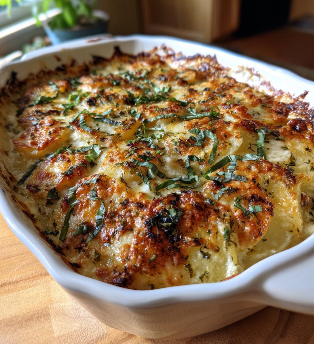 garlic basil scalloped potatoes