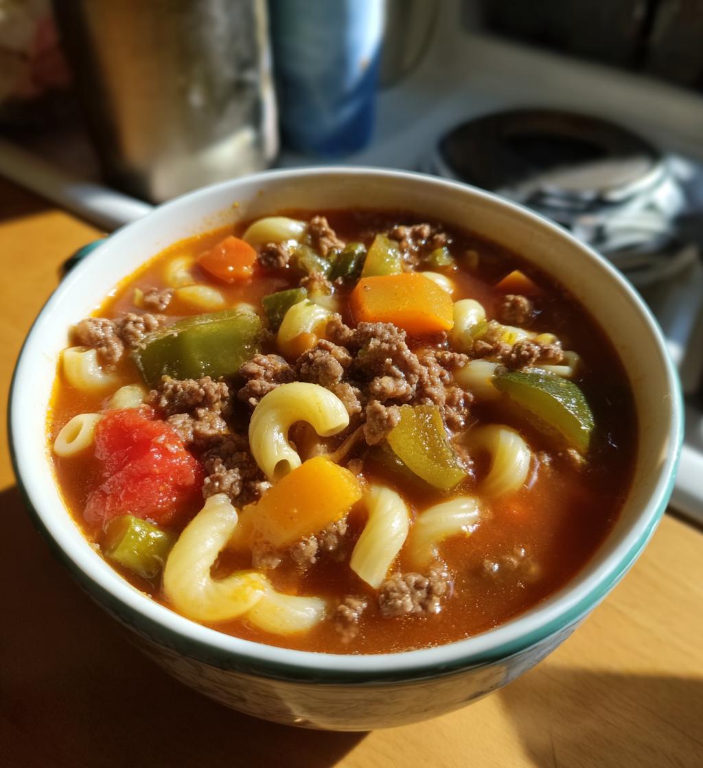 hamburger macaroni soup recipe ready in 35 mins