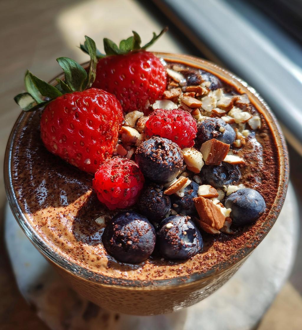 high protein chocolate chia pudding