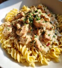 homemade chicken stroganoff