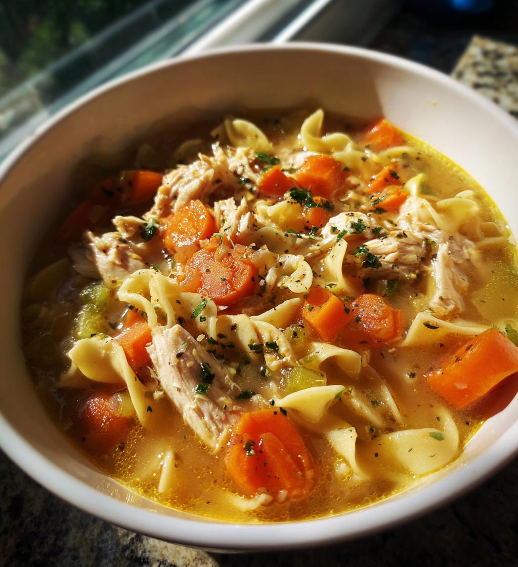 homemade crockpot chicken noodle soup