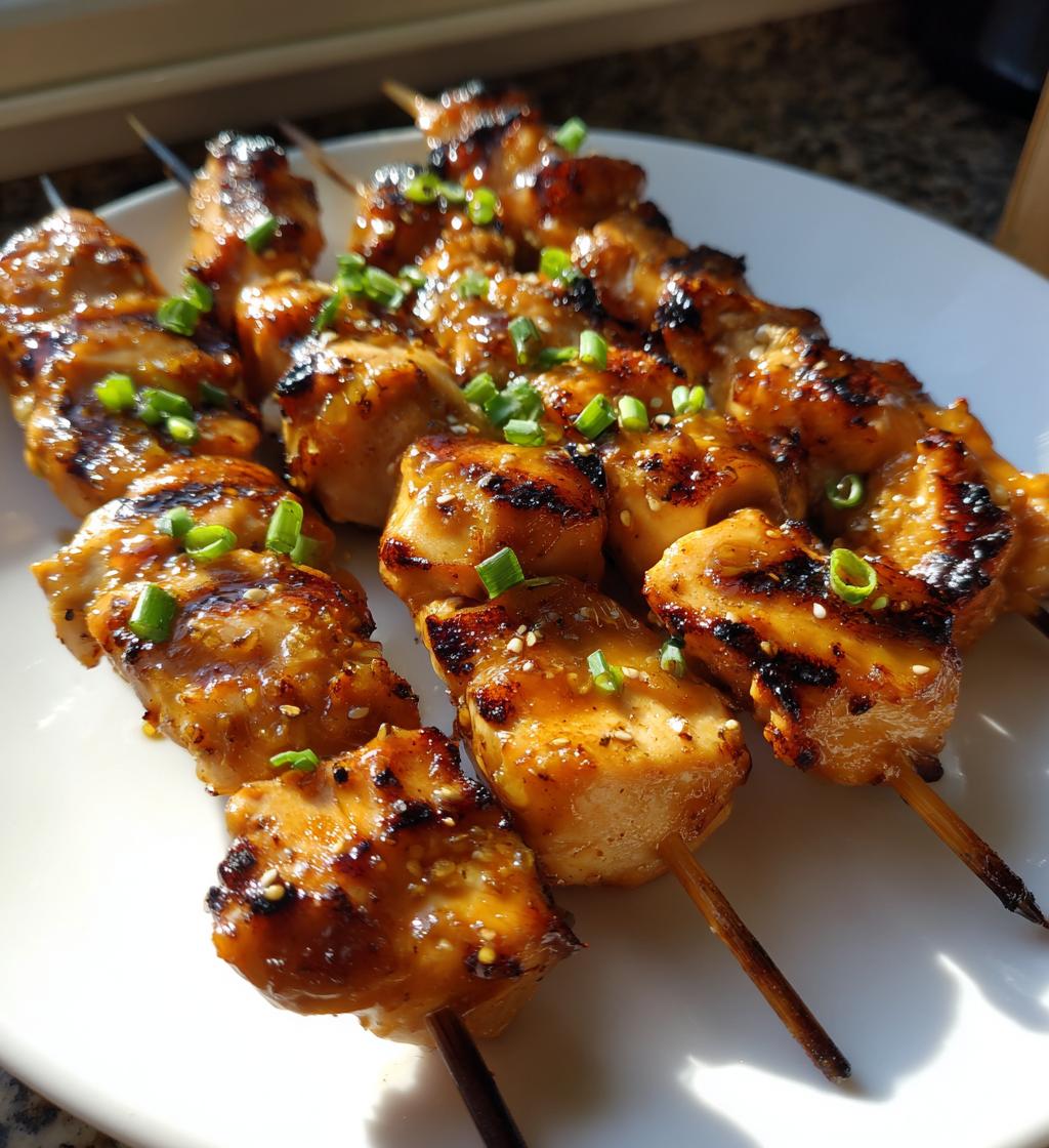 honey garlic chicken skewers