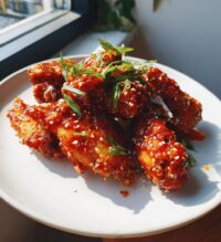 hot honey peach wings