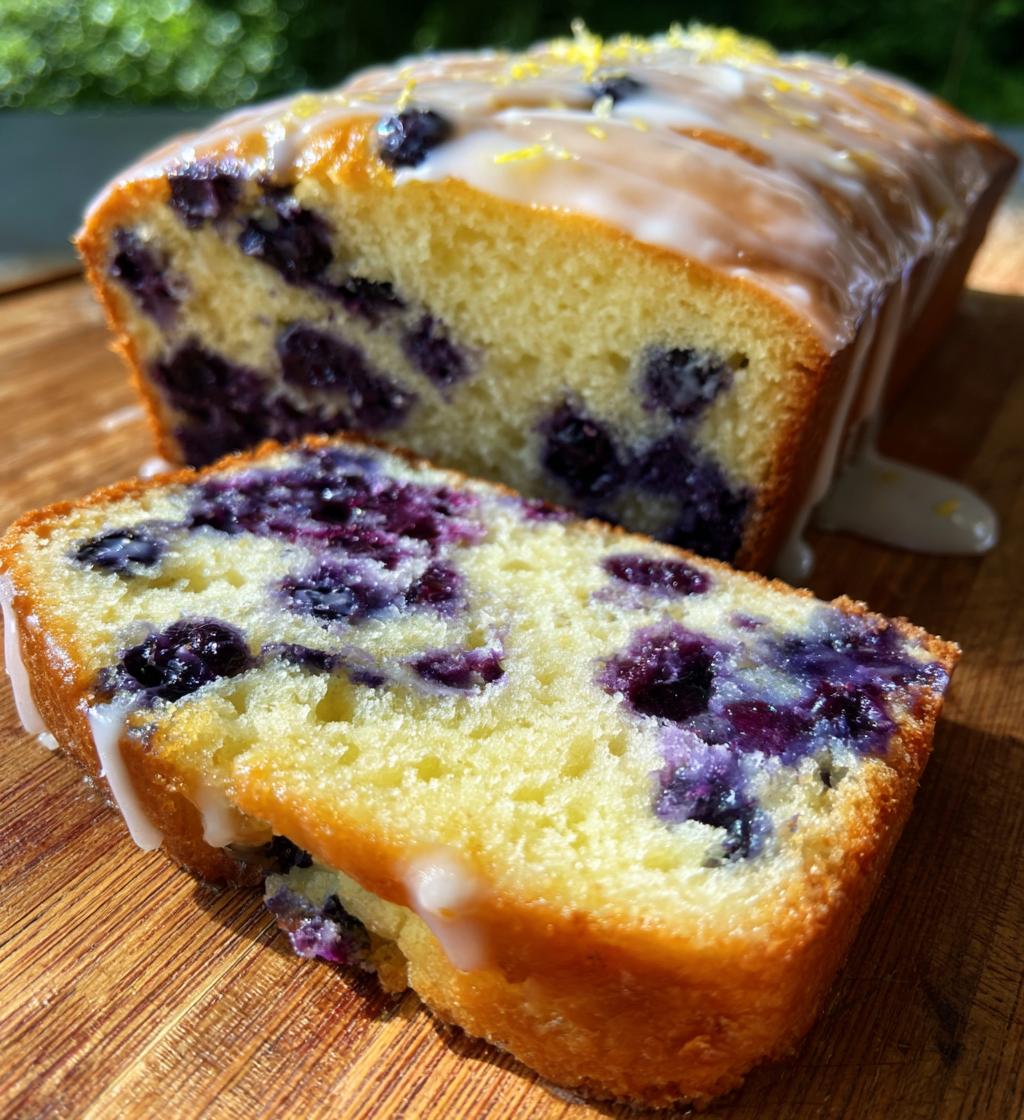 lemon blueberry loaf with lemon glaze