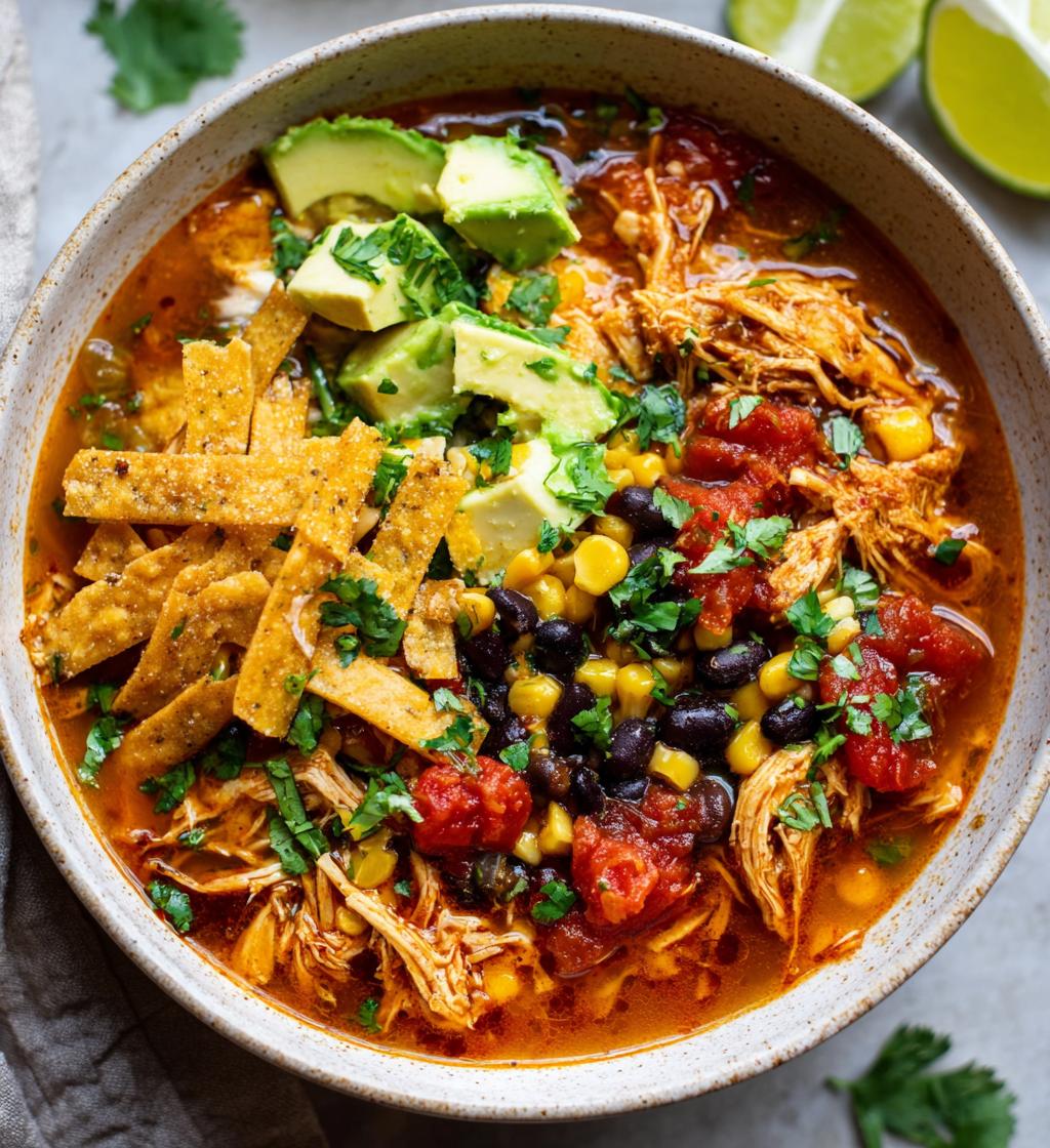 mexican chicken tortilla soup - detail 1