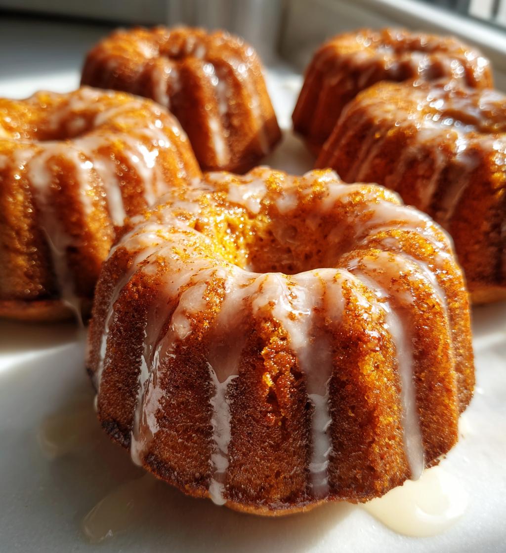 mini pumpkin bundt cakes with maple glaze