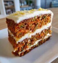 moist carrot zucchini cake with cream cheese frosting