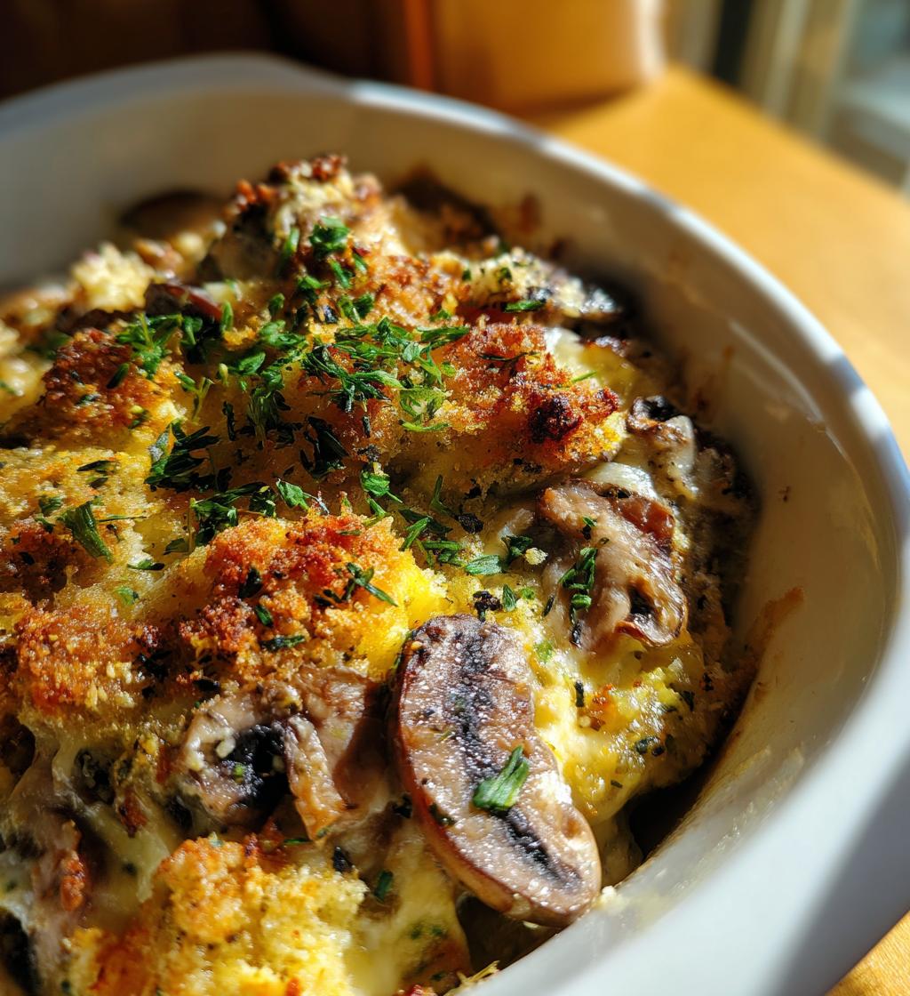 mushroom mozzarella bake