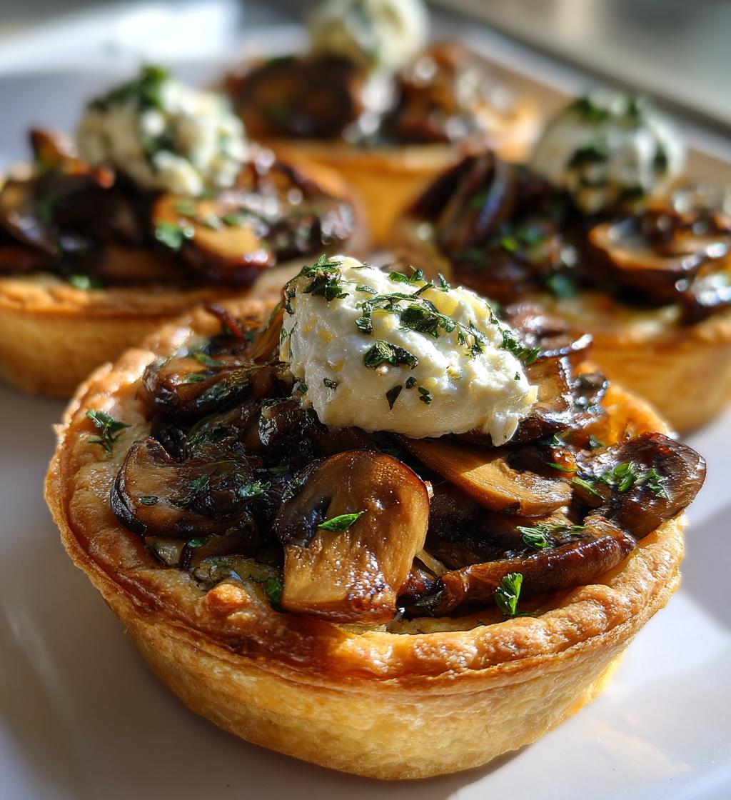 mushroom shallot and herbed goat cheese tarts