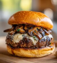 mushroom swiss burger