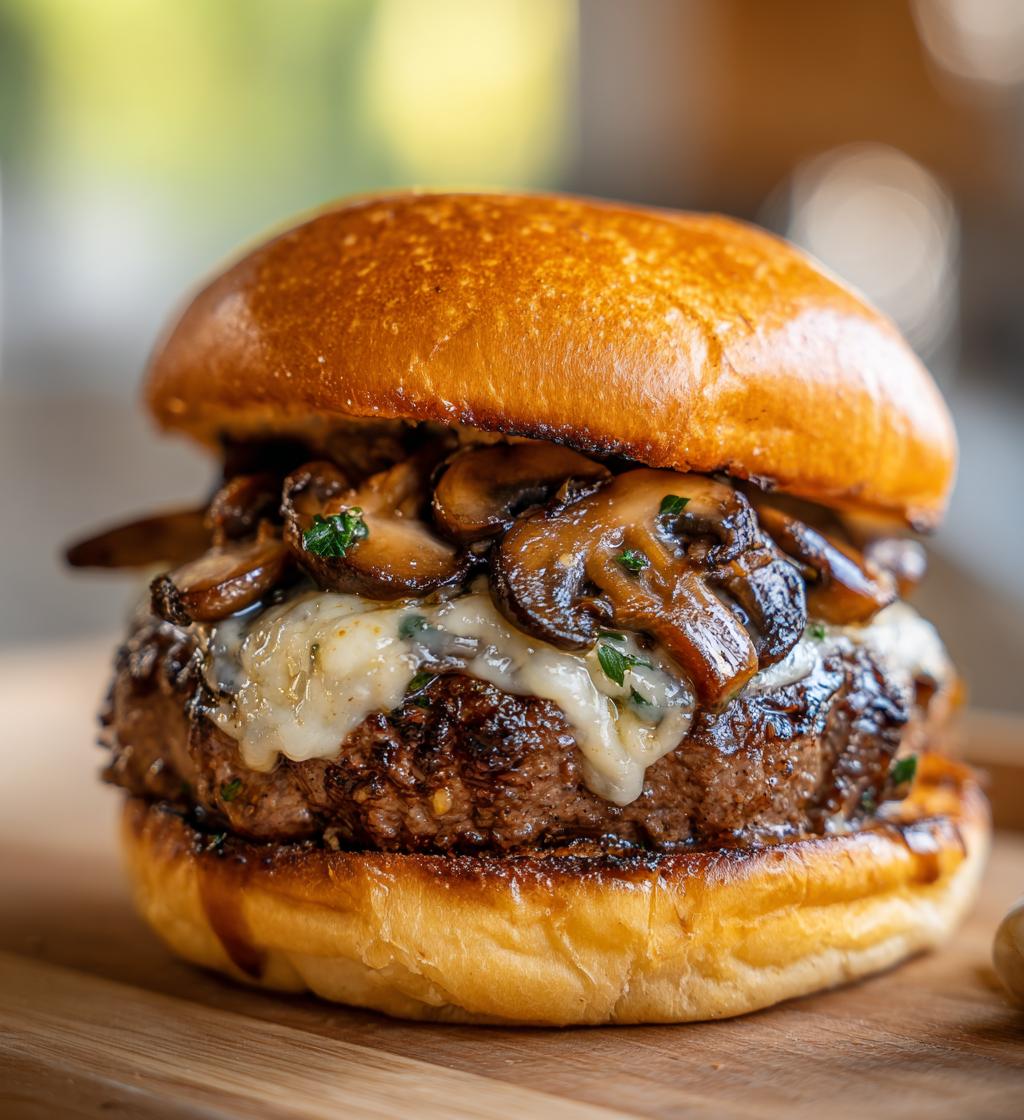 mushroom swiss burger
