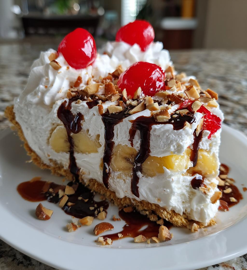 no bake banana split pie