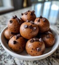 no bake cottage cheese brownie batter protein bites