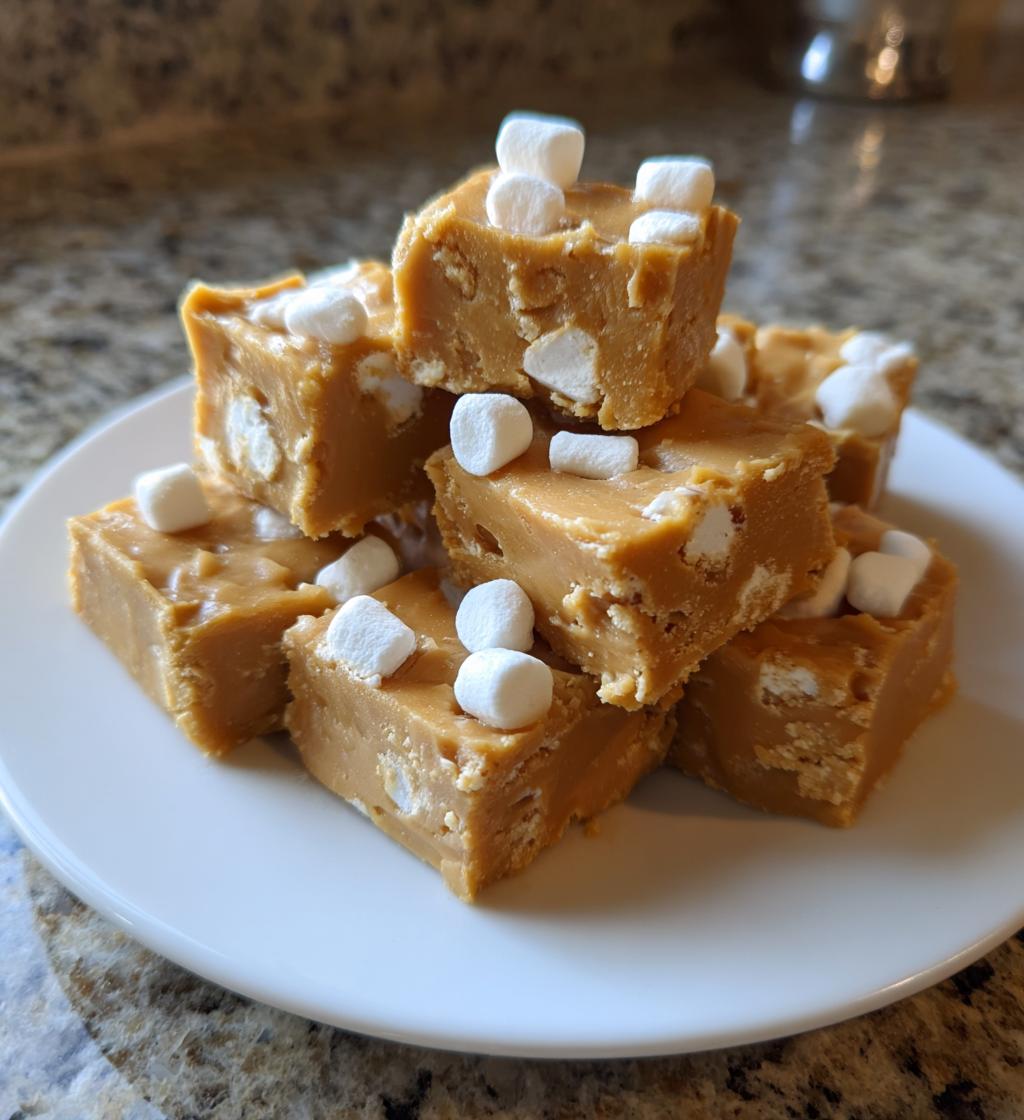 old fashioned peanut butter fudge with marshmallow