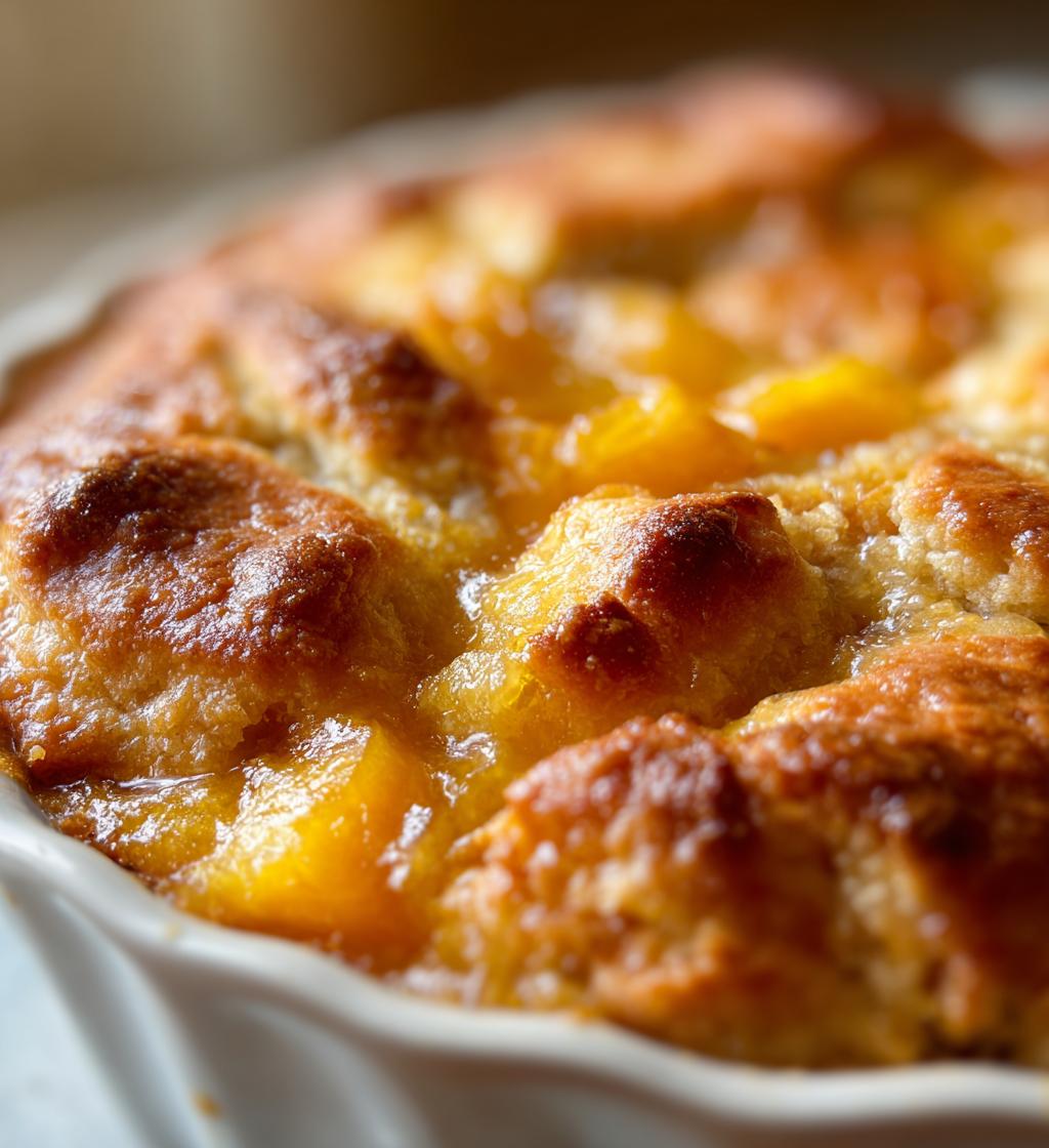 old time oven peach cobbler - detail 1