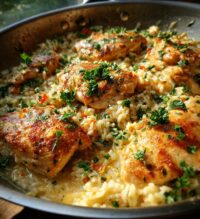 one pan creamy parmesan chicken rice