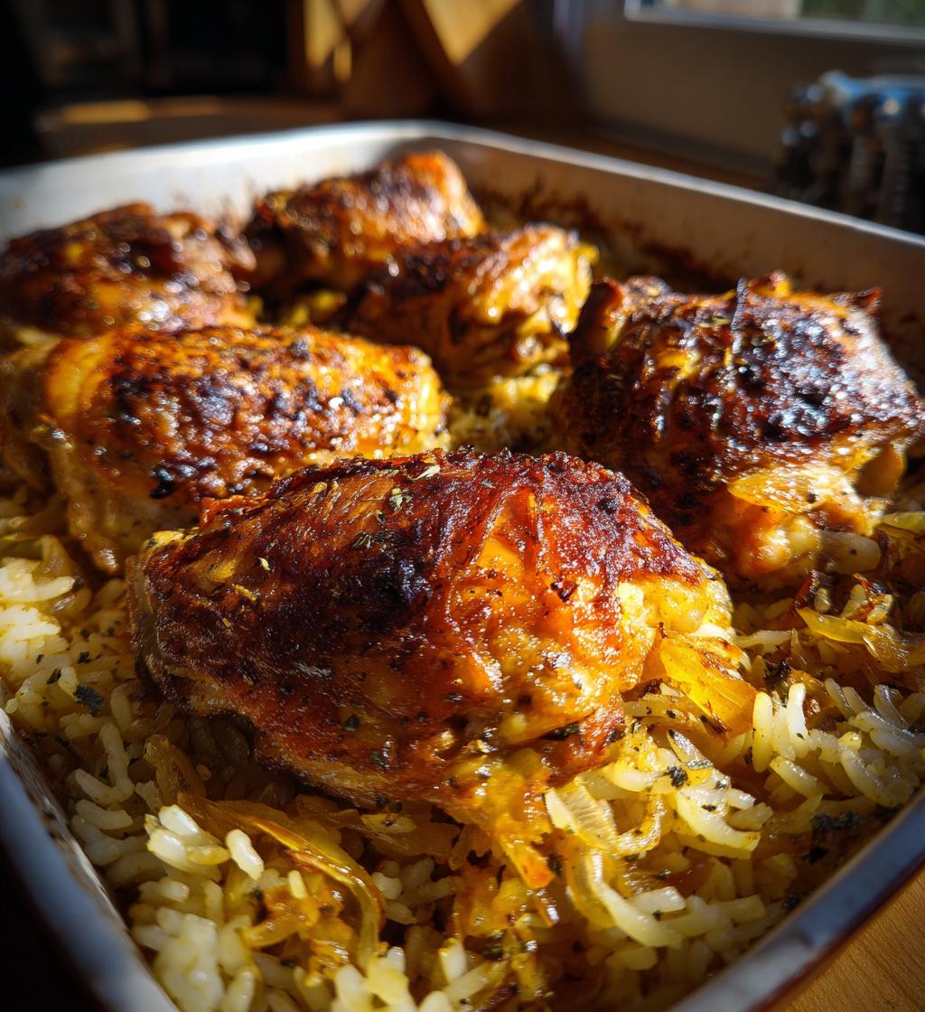 oven baked chicken and rice - detail 1
