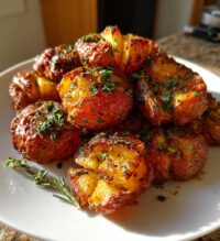 oven baked crispy smashed potatoes