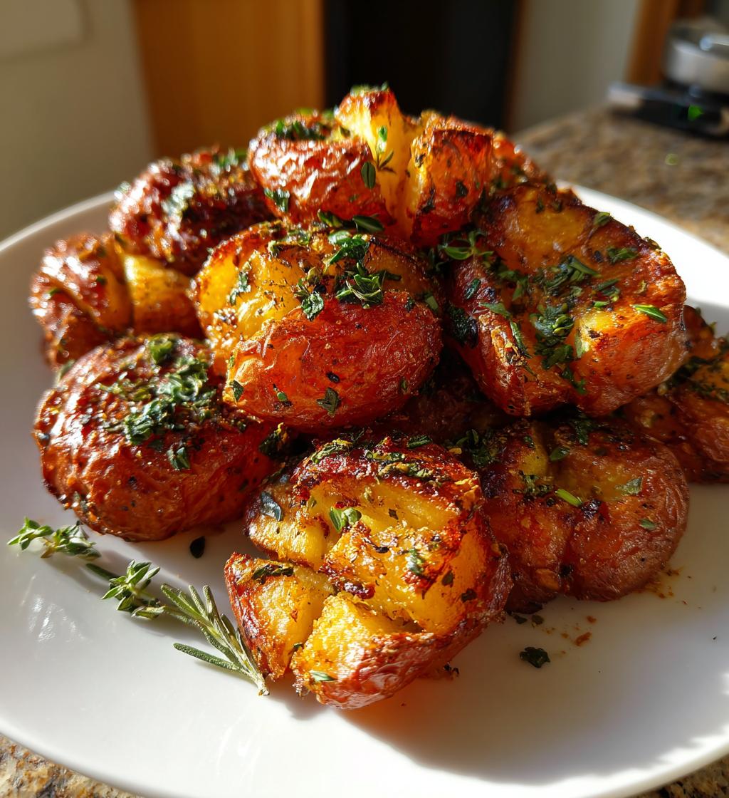 oven baked crispy smashed potatoes