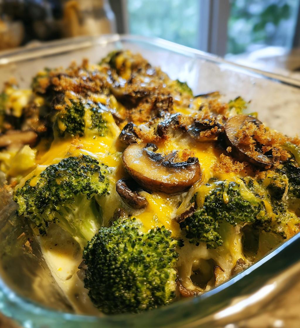 paula deens creamy broccoli mushroom bake