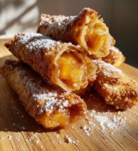 peach cobbler egg rolls