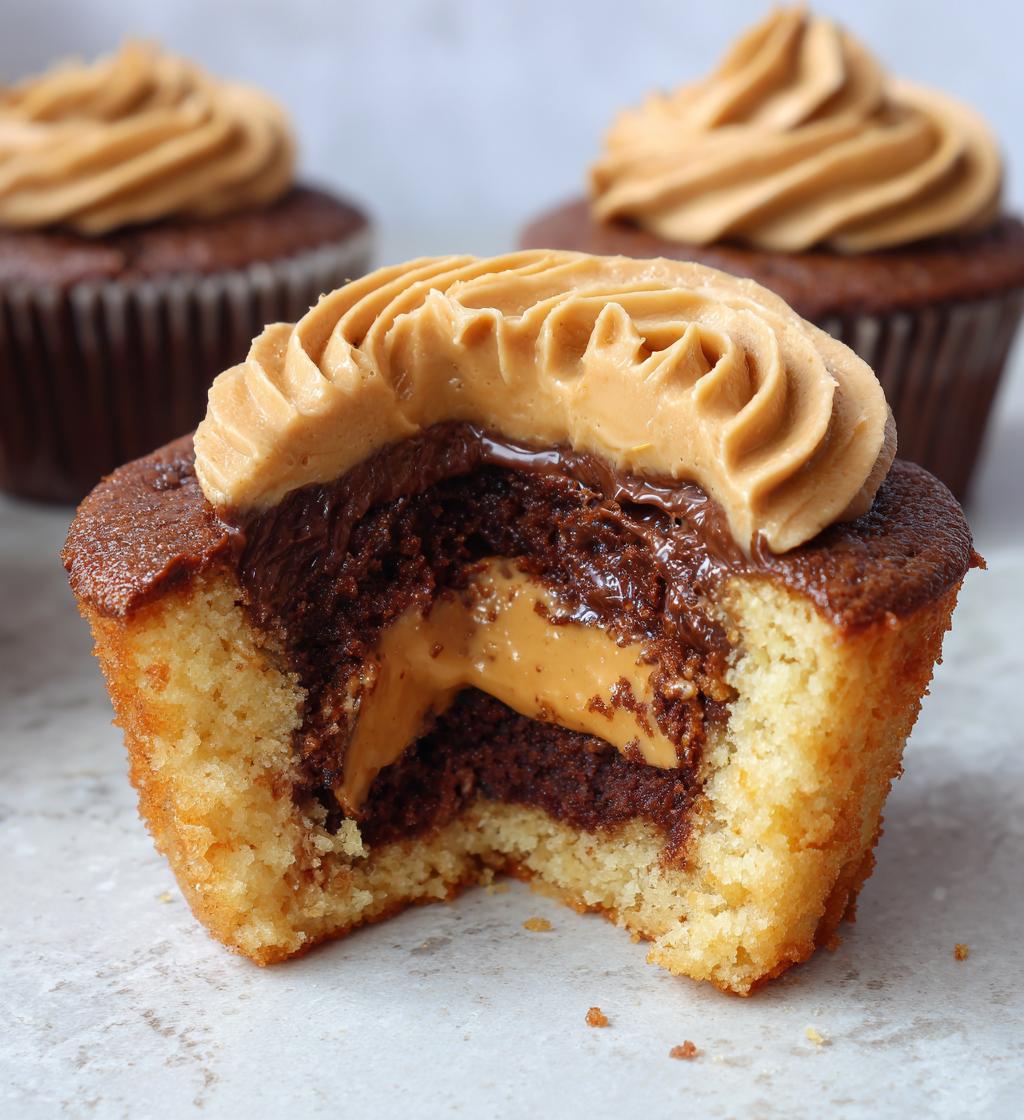 peanut butter filled cupcakes - detail 1