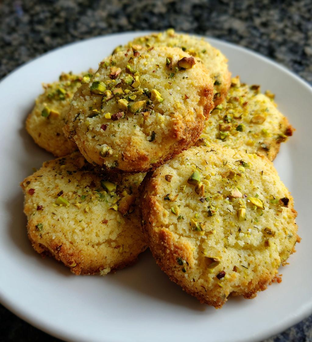 pistachio shortbread cookies - detail 1